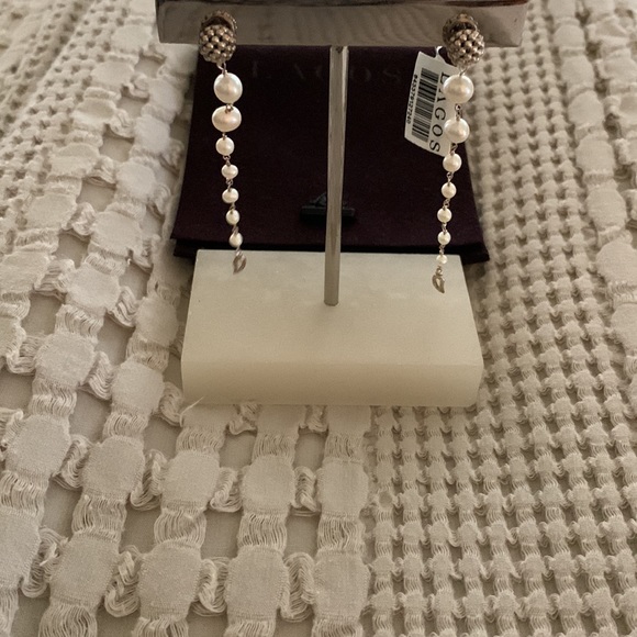 Lagos Lina Pearl and Sterling Silver Dangle Earrings - Picture 4 of 5